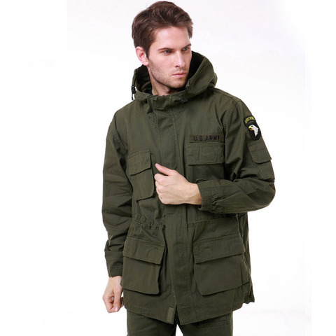 Military Uniform Men's M65 Trench Coat Male Solid Camouflage