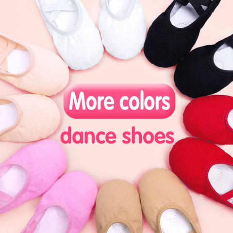Kids Soft Ballet Slippers Pink Ballet Dance Shoes Gymnastics Training Shoes For Girls Adults ► Photo 1/6