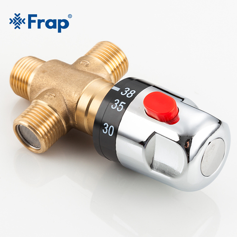 Frap Brass Thermostatic Mixing Valve Bathroom Shower Faucet Temperature Mixer Control Thermostatic Valve Home Improvement Y38058 ► Photo 1/6