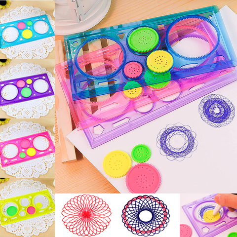 Painting Multi-function Interesting Puzzle Spirograph Children Drawing Plastic Ruler Can Improve Start Work Ability YH-17 ► Photo 1/6