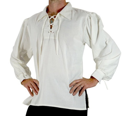 Adult Men Medieval Renaissance Grooms Pirate tunic top Larp Costume lace up Shirt Middle Age Viking Cosplay Top S-2XL ► Photo 1/5