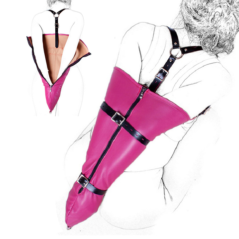 camaTech Over Shoulder Armbinder Single Glove One Arm Binder Harness Sleeve Straight Jacket Cuffs with Straps Bondage Restraints ► Photo 1/6