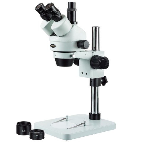 AmScope 3.5X-90X Zoom Trinocular Stereo Microscope with Table Pillar Stand SM-1TSZ-V203 ► Photo 1/1