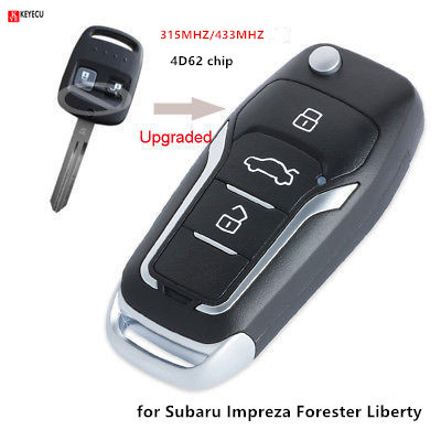 Keyecu Upgraded Flip Remote Car Key Fob 315MHz / 433MHz 4D62 Chip for Subaru Impreza Forester Liberty 2000 2001 2002 2003 2004 ► Photo 1/1