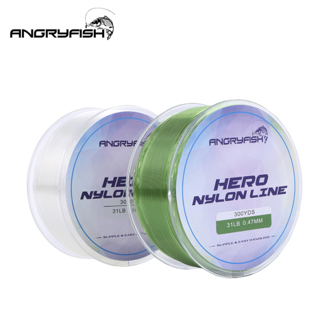 Angryfish Hero 3color 300YD 0.12mm-0.47mm Nylon Fishing Line Monofilament Material Super Strong Carp Fishing Line 2-35LB ► Photo 1/6