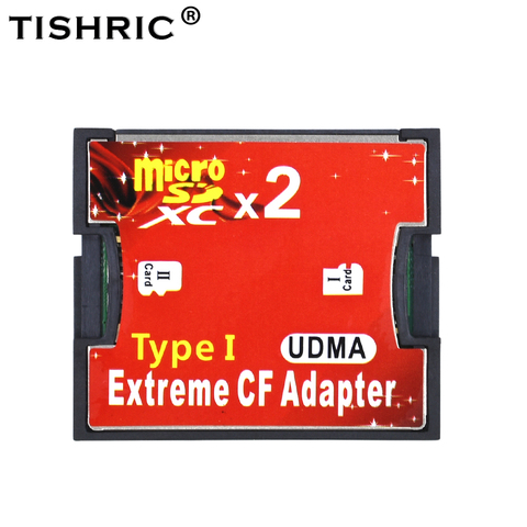 TISHRIC 2022 2 Ports Micro SD TF to CF Adapter Adaptor For MicroSD HC to Compact Flash Type I Memory Card Reader Converter ► Photo 1/6
