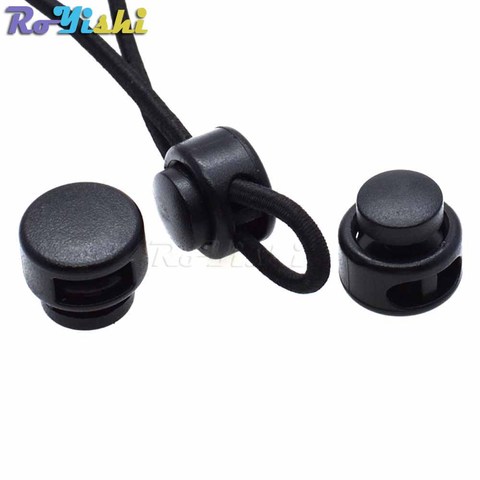 10pcs/pack Cord Lock Toggle Clip Stopper Plastic Black For Bags/Garments Size:15mm*14mm ► Photo 1/6