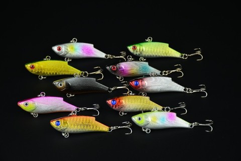 1pcs 55mm Vibration FISHING LURES CRANKBAITS HOOK BASS 5.5CM 10G 8#hooks VIB hard plastic sea fishing tackle hard bait ► Photo 1/1