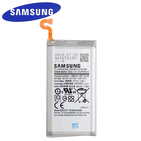 Samsung Original Replacement Phone Battery For Galaxy S9 G9600 SM-G960F SM-G960 G960F G960 EB-BG960ABE Phone Battery 3000mAh ► Photo 1/3