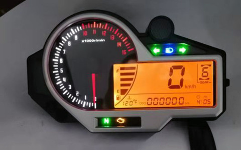 TKOSM Universal Motorcycle 15000RPM Digital LCD Odometer Speedometer Tachometer Instruments with Speed Sensor 1-6 Gear Motocycle ► Photo 1/1