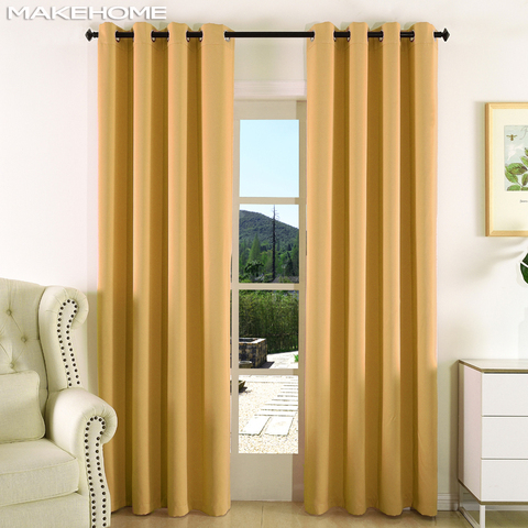 MAKEHOME Thick Fabric Solid Color Blackout Curtain Finished Window Blinds Drapes Modern Curtains for Bedroom Living Room Kirchen ► Photo 1/6