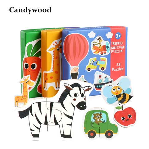 Children Large Matching Puzzle Games Early Learning Card My First Jigsaw Puzzle Toys for Children Kids Educational Toys Gift Boy ► Photo 1/6