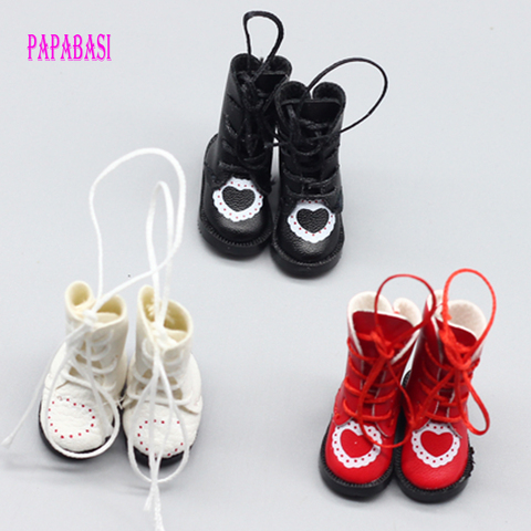 1pair PU Leather 1/8 doll Boots For BJD 1/6 dolls Shoes for Blythe Licca Jb Doll Mini Boot 3.2cm et004 ► Photo 1/4
