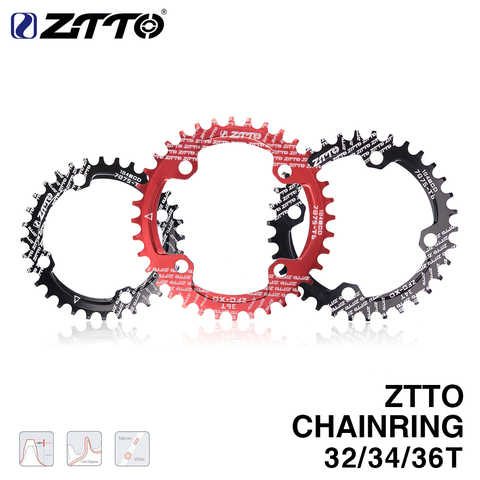 ZTTO Bicycle Parts MTB Bicycle Single Speed Crank 104BCD Round Narrow Wide 32T/34T/36T Chainring Bicycle Chainwheel ► Photo 1/6