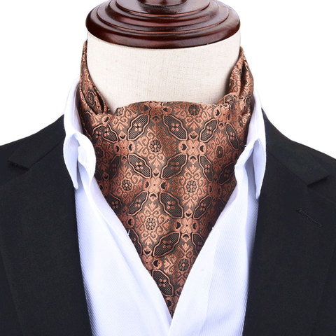 Men Vintage Polka Dot Wedding Formal Cravat Ascot Scrunch Self British style Gentleman Polyester Neck Tie Luxury ► Photo 1/6