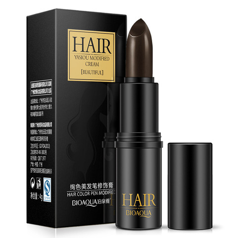 BIOAQUA 1Pc Black Brown Temporary Hair Dye Cream Mild Fast One-off Hair Color Pen Cover Hairline DIY Styling Makeup Stick TSLM1 ► Photo 1/6