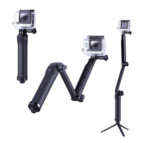 For 3Way Multi-function Folding Arm Lever Tripod Mount for GoPro Hero 5 4 SJ4000 Sjcam XiaoYi Camera Monopod Go Pro Accessories ► Photo 1/1