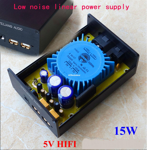 5V USB 15W DC port dual output  linear power supply DC voltage regulator CAS XMOS raspberry ► Photo 1/5