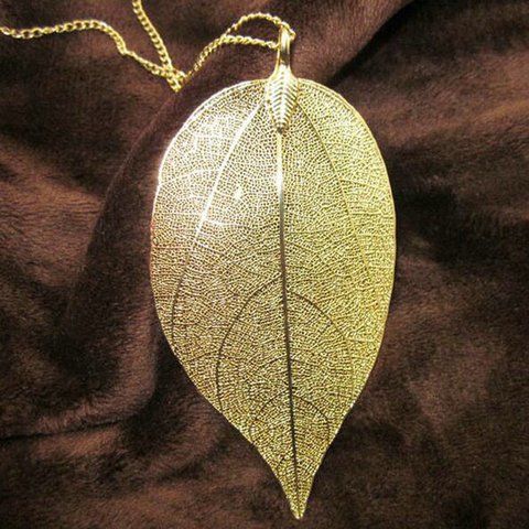 LOVBEAFAS Unique Natural Real Leaf Necklace Women Collares Statement Vintage Necklace Ethnic Collier Femme Necklace Jewelry Gift ► Photo 1/6