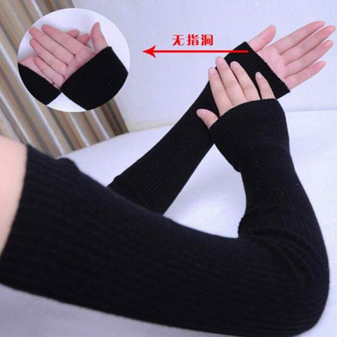 40cm 50cm 60cm Longer Cashmere arm glove Women Gloves Hot Sale Long Desige Woolen Warm Spring Antumn Winter Lady Sleeve ► Photo 1/6