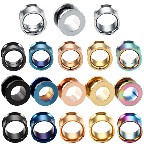 2pcs/lot Steel Ear Plugs and Tunnels Piercings Rose Gold Screwed Earring Expander Earlet Gauges Body Piercings Jewelry 2mm-20mm ► Photo 1/6