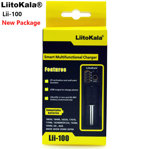 Liitokala Lii-100 1.2V 3.7V 3.2V 3.85V AA /AAA 18650 18350 26650 10440 14500 16340 25500 NiMH lithium battery smart charger ► Photo 1/6