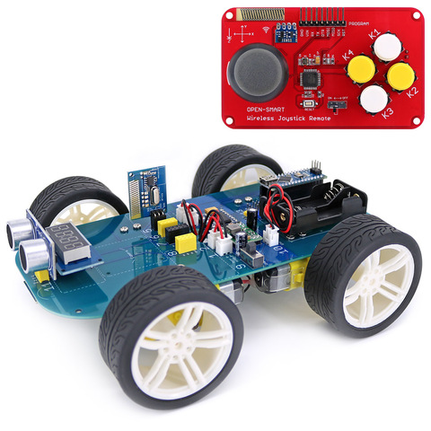 Easy-plug 4WD RF LORA 433MHz Wireless JoyStick Remote Control Rubber Wheel Gear Motor Smart Car Kit for Arduino UNO R3 / Nano ► Photo 1/1