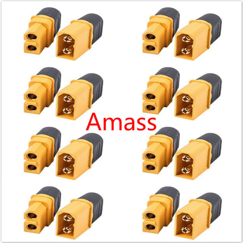 10 x Amass XT60+ Plug Connector With Sheath Housing 5 Male 5 Female (5 Pair ) servo spare parts ► Photo 1/4