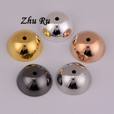 20pcs/lot ZHU RU 13*0.5mm Round Beads Bead cap container Hemispherical Smooth flower care DIY Connectors Making Fittings ► Photo 1/1