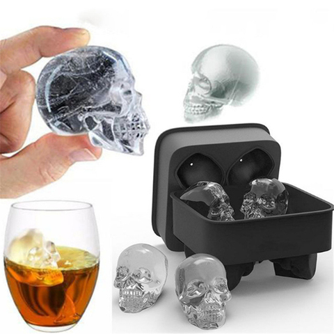 (Best Sellers) 3D Skull Silicone Mold DIY Ice Maker Mold Tray ► Photo 1/6