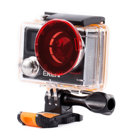 h9 Red Diving Filter with float buoy For EKEN h9 h9r h3r w9s w9 Camera Waterproof Case Red Filter Lens Cap ► Photo 1/6