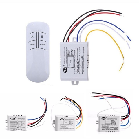 Wireless ON / OFF Lamp Remote Control Switch Receiver Transmitter 220 V 1/2/3 Ways ► Photo 1/6