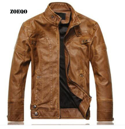 ZOEQO NEW top quality Leather Jacket Men jaqueta de couro masculina mens leather jacket and Coat Motorcycle Jacket ► Photo 1/6