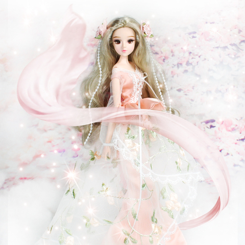 BJD MMGirl Cancer 12 Constellations Series 14 Joint Body with Pink Lace Dress Shoes and Doll Stand ► Photo 1/5