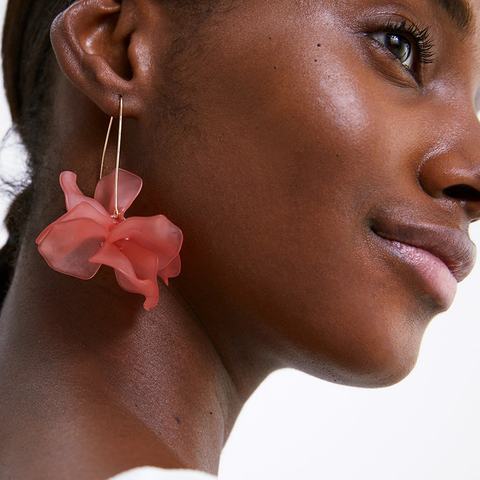 JURAN ZA Multicolored Fashion Resin Flower Long Earrings 2022 New Designs Bohemia Handmade Petal Dangle Earrings For Women Gift ► Photo 1/6
