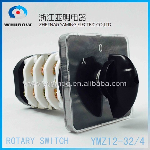 Changeover switch YMZ12-32/4 selector starter star / triangle electrical rotary cam switch 32A 4 pole 3 position sliver contacts ► Photo 1/6