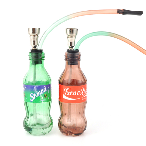 Glass Popular Bottle Water Pipe Bongs Portable Mini Hookah Shisha