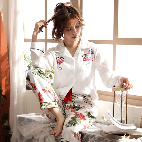 Pajamas Women's Autumn Winter Cotton  Kawaii Pajama Long Sleeve Set Women  - Autumn - Aliexpress