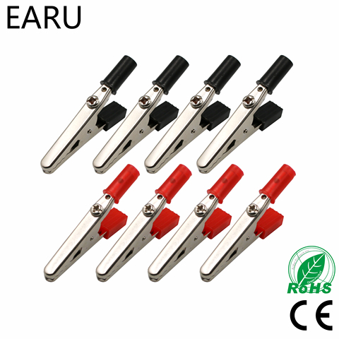 Hot 10pcs 50mm Plastic Handle Test Probe Metal Alligator Clips Connector Connect Socket Plug for Battery ► Photo 1/6