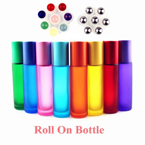 1PC Thick 10ml Frosted Glass Roll On Bottles Natural Gemstone Roller Ball Essential Oil Vials Empty Refillable Perfume Bottle ► Photo 1/6