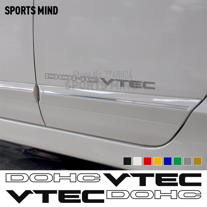 2 Honda I-VTEC DOHC Sticker Decal Vinyl Door Civic Logo Emblem Jdm 