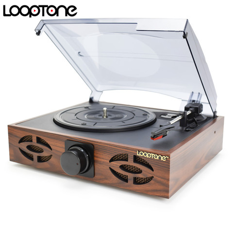 LoopTone 33/45/78 RPM Vintage Turntable Players For Vinyl LP Record Phono Player 2 Built-in Speakers Line-out AC110~130&220~240V ► Photo 1/6
