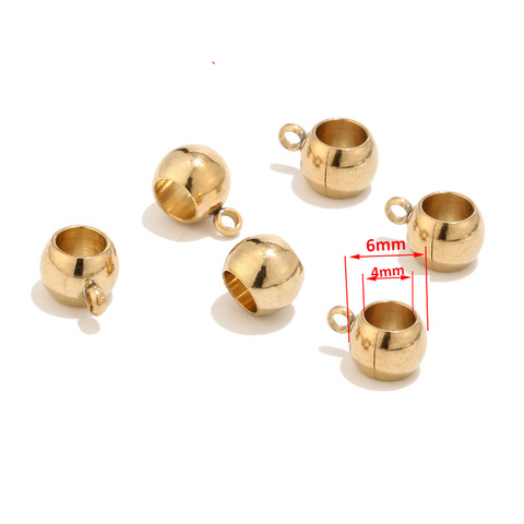 Stainless Steel Gold Color Connectors Bails Beads fit European Charm Bracelet Pendants 8mm/6mm ► Photo 1/6