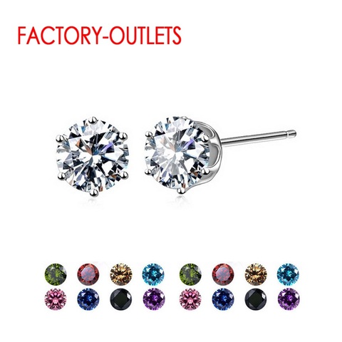 New Arrival Factory Cheap Price 925 Sterling Silver Korean Style Fashion Jewelry Stud Earrings Shinny Crystal Fast Shipping ► Photo 1/6