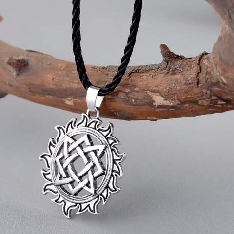 CHENGXUN Viking Solar Amulet pendant Necklace Nordic Charm Slavic Star Lada Sign Pendants Talisman Punk Style Collar Jewelry ► Photo 1/3