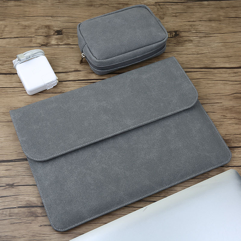 Matte Magnetic Buckle PU Laptop Sleeve Bag For Xiaomi Macbook Pro 13 Case Air 11 12 2022 New 15 16 Touch/ ID Bar Women Men Cover ► Photo 1/6