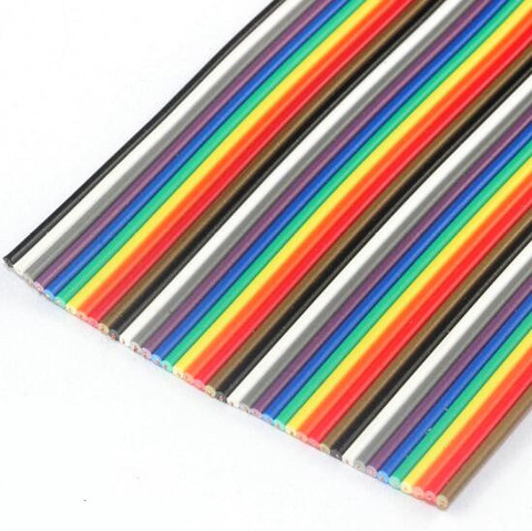 Length 1m Width 8-50Pin Rainbow Color Flat Ribbon Cable Idc FC Wire 1.27mm for FC IDC 2.54mm Connector ► Photo 1/1