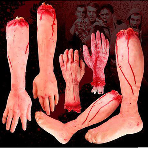 Horror trick Toy Scary Prop Latex Stump Bloody Cut Hand Bone Gags toy Practical Joke rubber artificial broken hand broken feet ► Photo 1/6