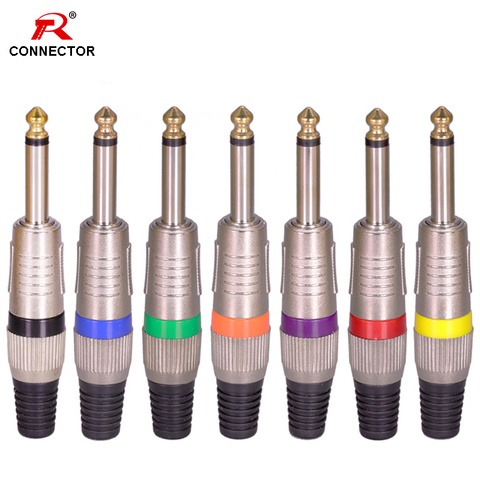 Mono sophomore core Jack 6.35mm with gold plated 7colors Audio Connector 6.35 mm Plug ► Photo 1/6