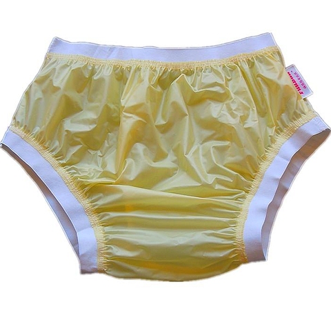 Free Shipping FUUBUU2207-Yellow-M-1PCS Wide elastic pants adult diapers non disposable diaper plastic diaper pants pvc shorts ► Photo 1/2